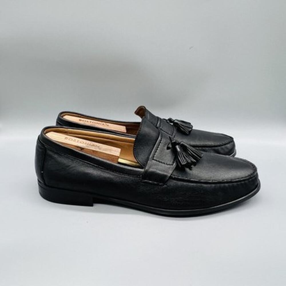 Johnston & Murphy Shoes Men 12 Black Leather Tassel Loafers Slip On Dress Casual